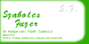 szabolcs fuzer business card